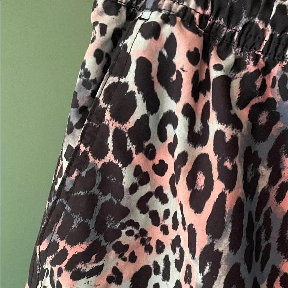 Blue Crown Mens XL Bright Leopard Unlined Swim Trunks Water